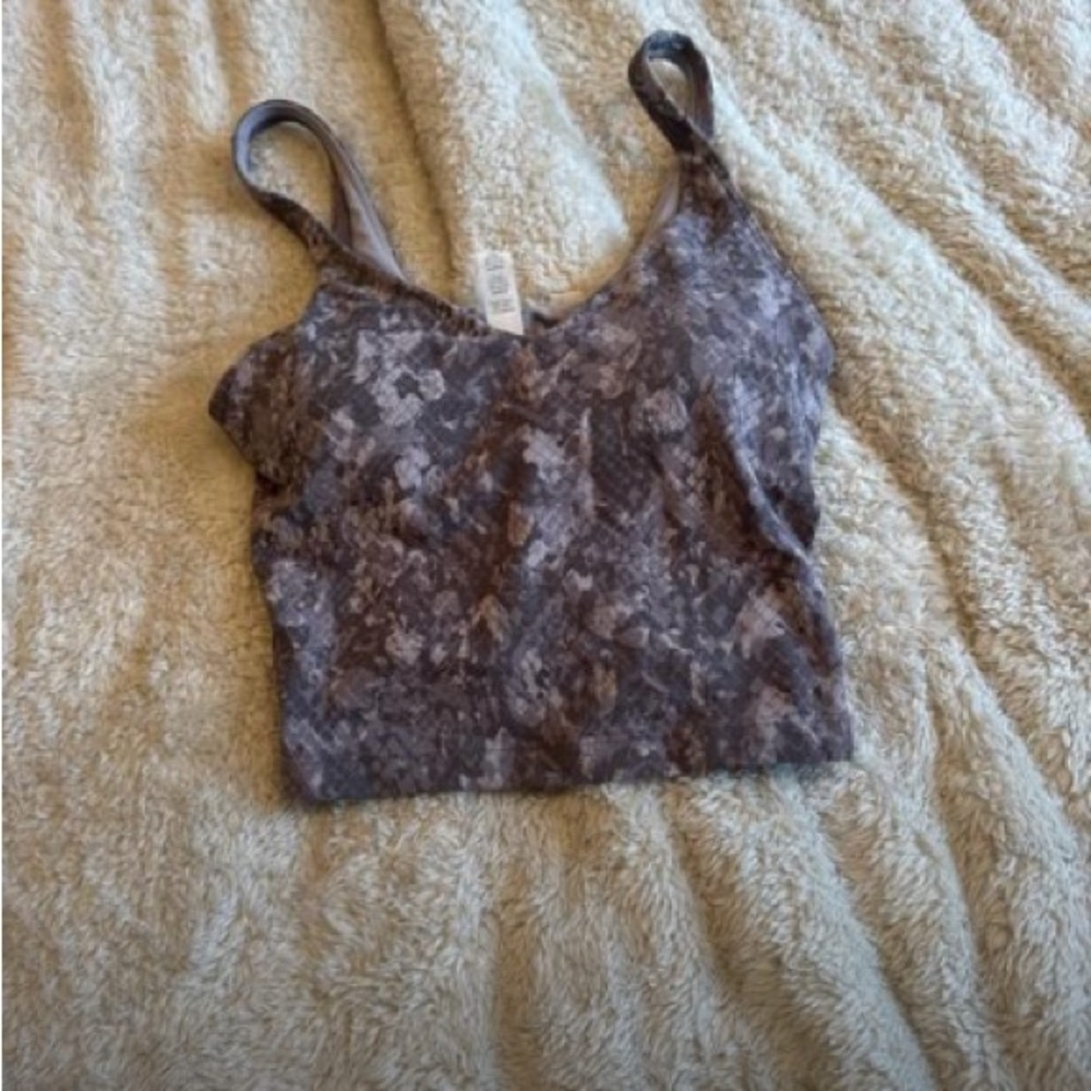 Lululemon Athletica purpule snakeskin Fitted Crop Tank Top